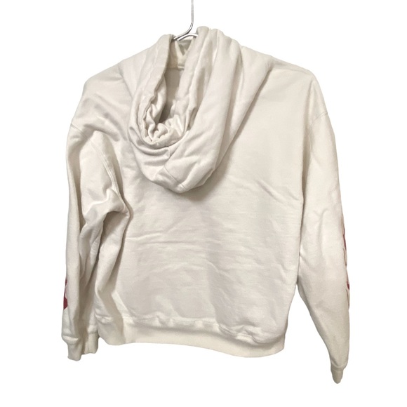 Retro John Galt Brandy Melville White & Ref Flame Sleeves Hoodie OS - Picture 3 of 9